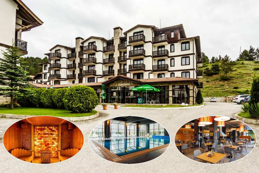 Нощувка на човек на база All inclusive с неограничено количество напитки + минерален басейн и релакс пакет в хотел 3 Планини, Разлог Нощувка на човек на база All inclusive с неограничено количество напитки + минерален басейн и релакс пакет в хотел 3 Планини, Разлог